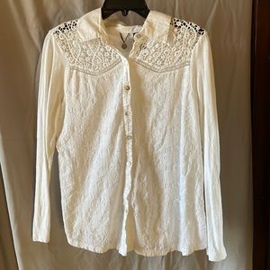 White BKE Boutique Button Up